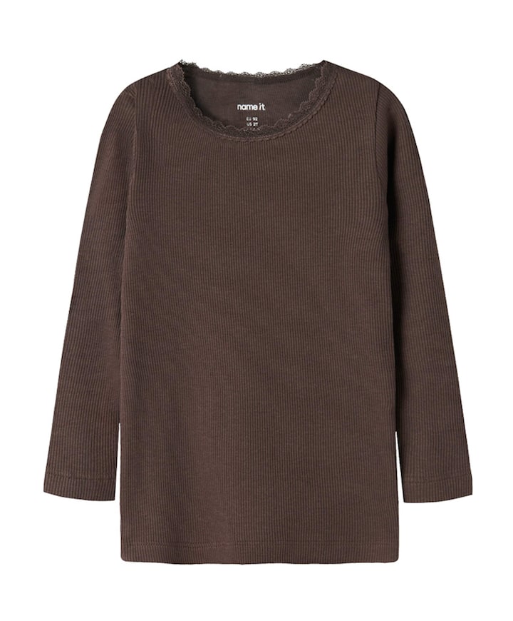 Meisjes longsleeve bruin