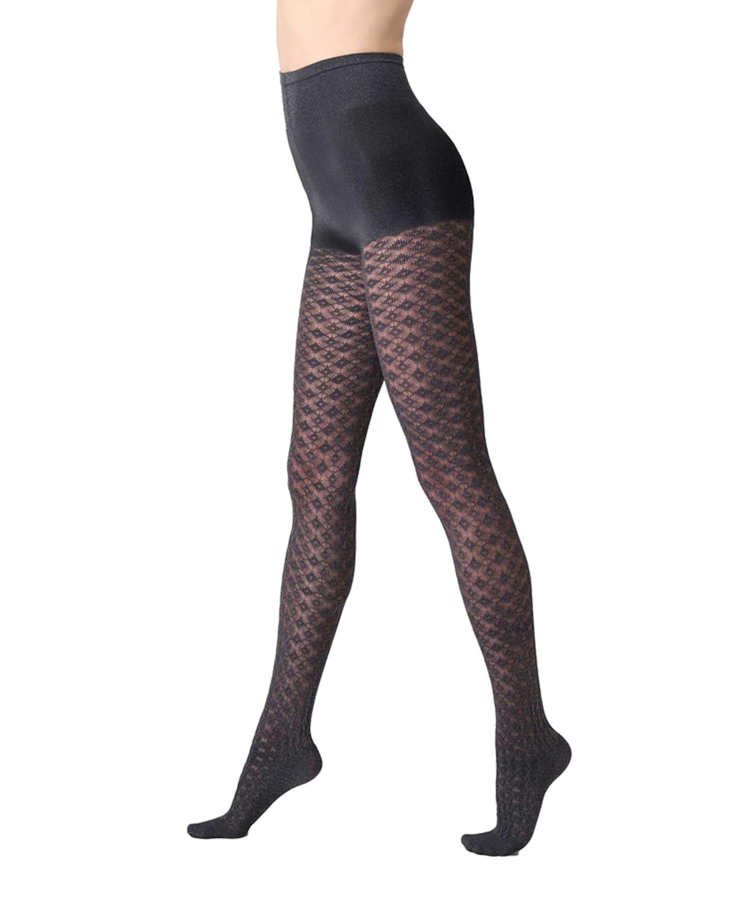 Dames crochet panty 40 denier zwart