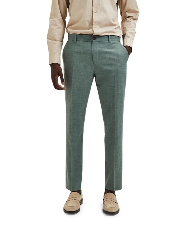 SLHSLIM-OASIS LINEN TRS B NOOS pantalon groen