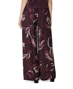 Palazzo blad print dames broek bordeaux