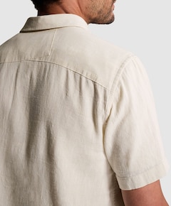Heren overhemd korte mouw beige
