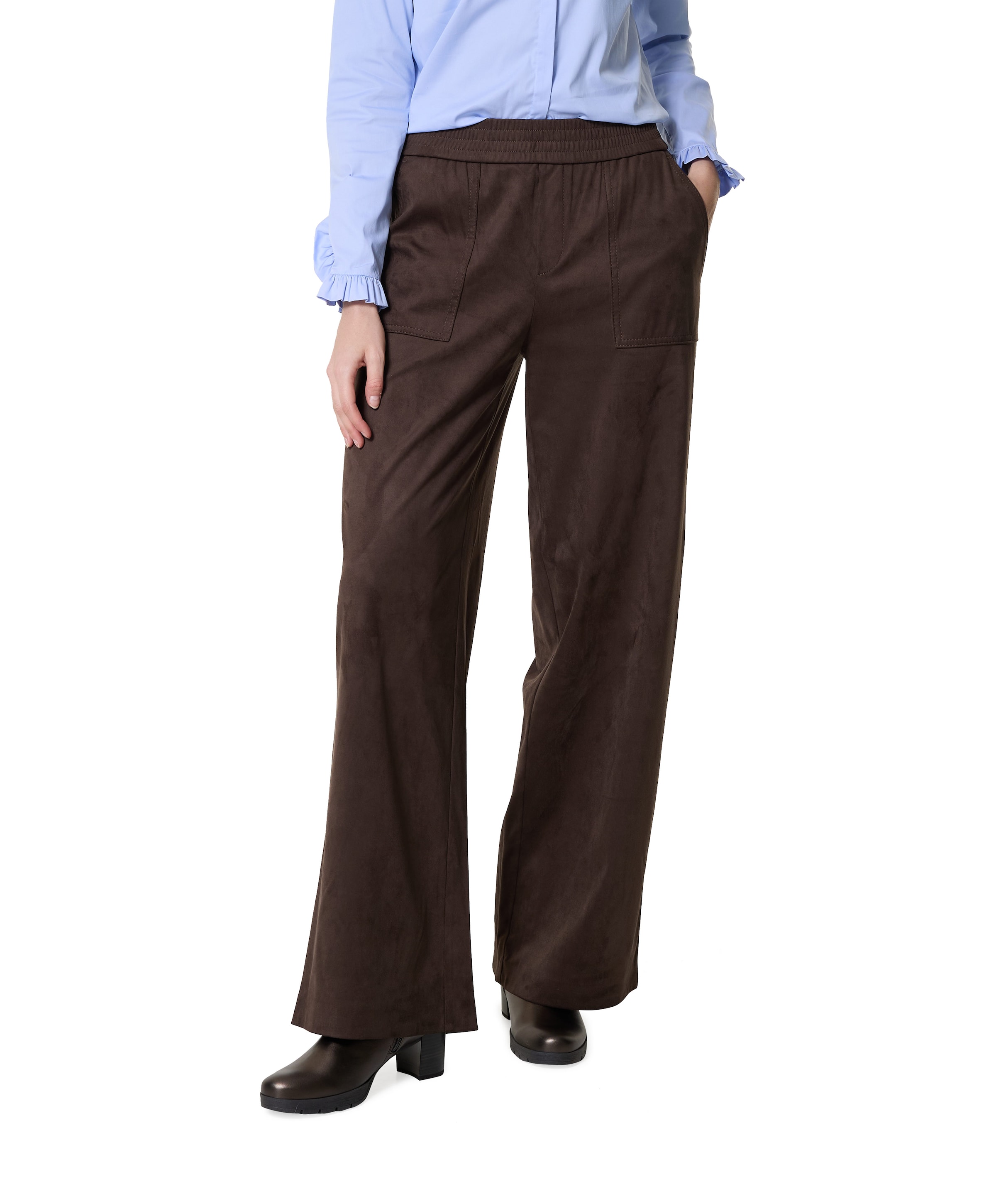 Mara_Wide_Leg_369 dames broek bruin