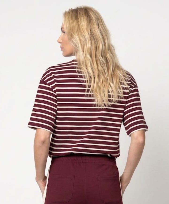 Dames T-shirt bordeaux