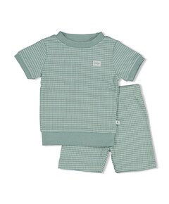 Uniseks shortama wafel groen