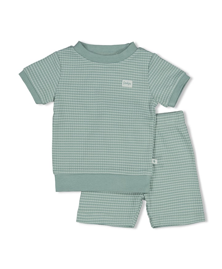 Uniseks shortama wafel groen