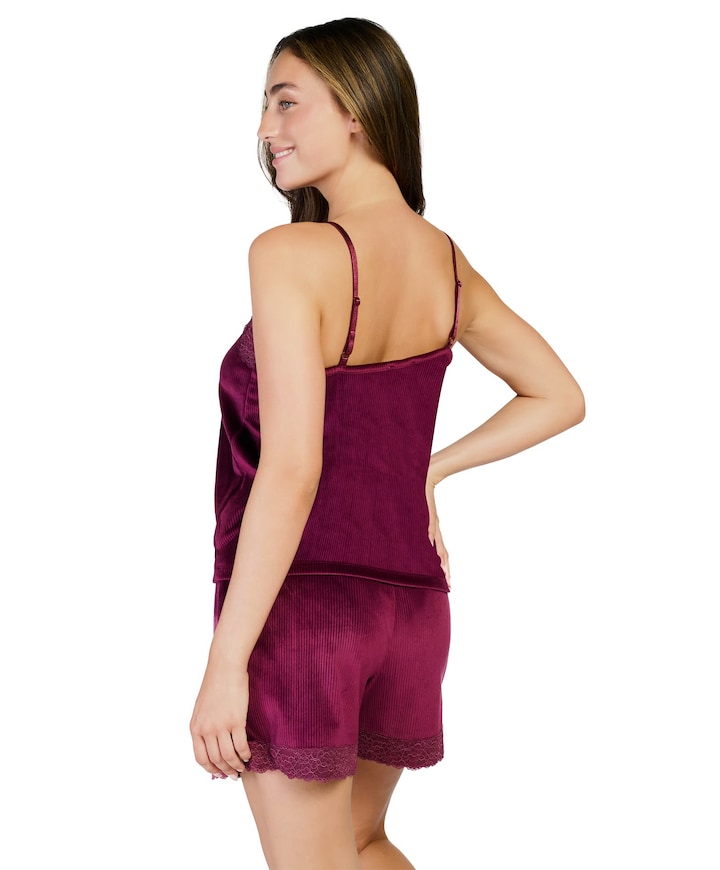 Dames pyjamashorts bordeaux