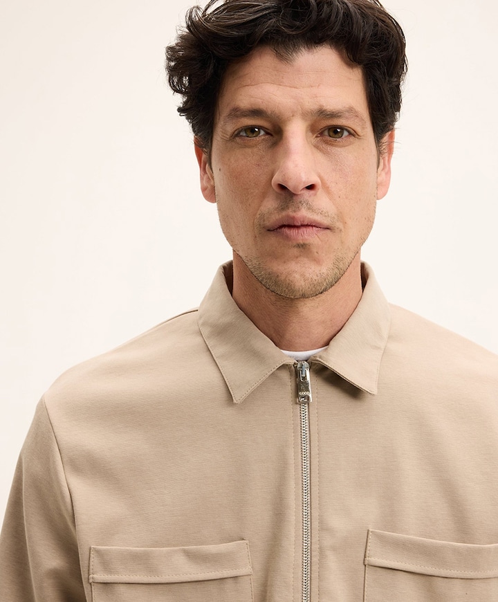 Heren overshirt beige