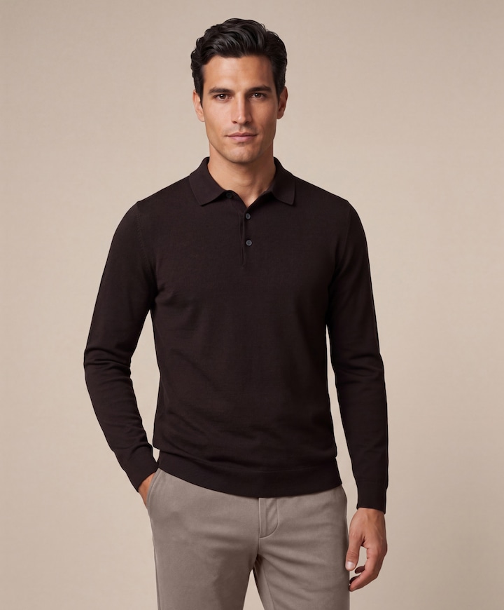 Heren polo bruin
