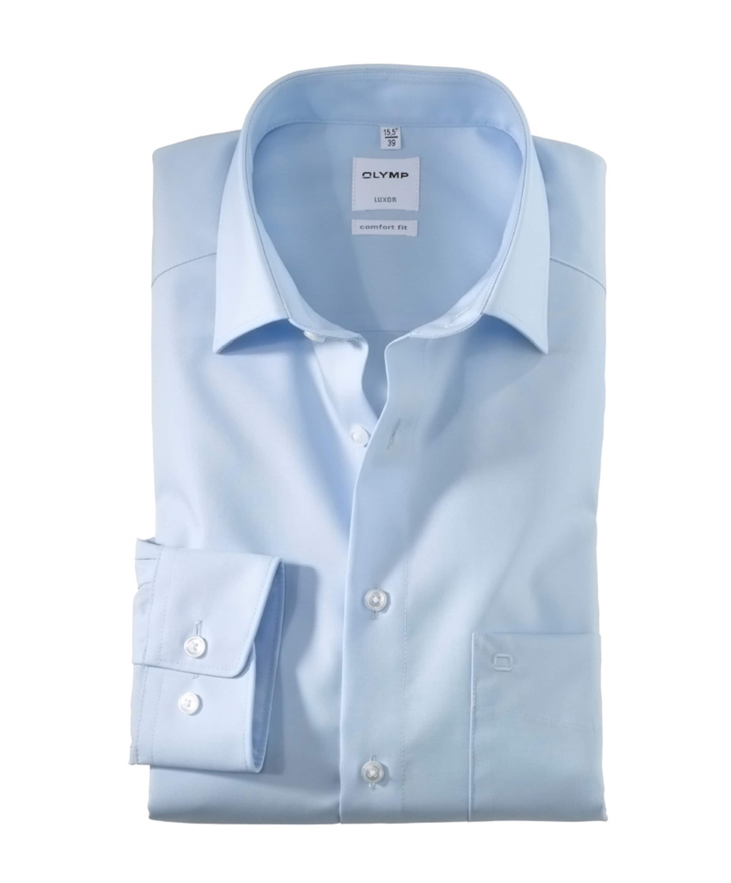 Heren overhemd extra lange mouw blauw