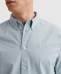 Heren overhemd lange mouw blauw