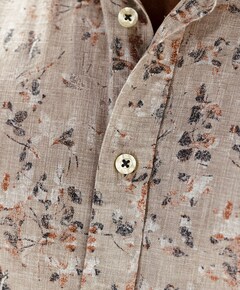 Heren overhemd korte mouw beige