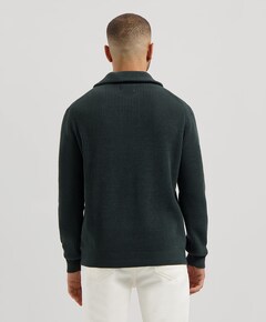 Heren trui met rits groen