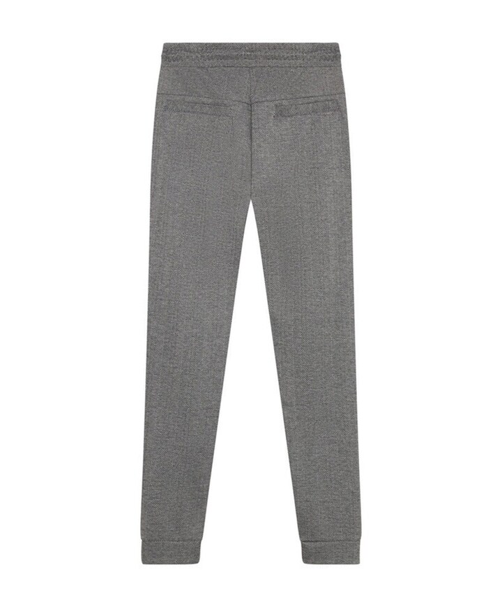Jogpant Check Zip Pocket jongens broek grijs
