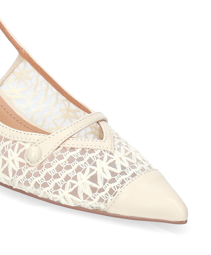 dames slingbacks ecru