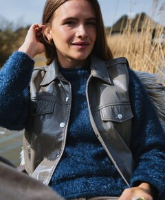 Dames gilet beige