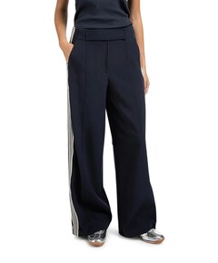 High waist wide leg broek blauw