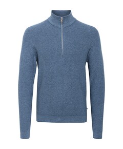 Heren trui met rits blauw