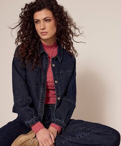 Lurex Wide-Leg Denim Trousers jeans blauw