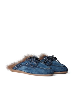 Boat Loafer Mule  dames clogs blauw