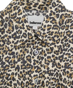 Meisjes blouse korte mouw bruin