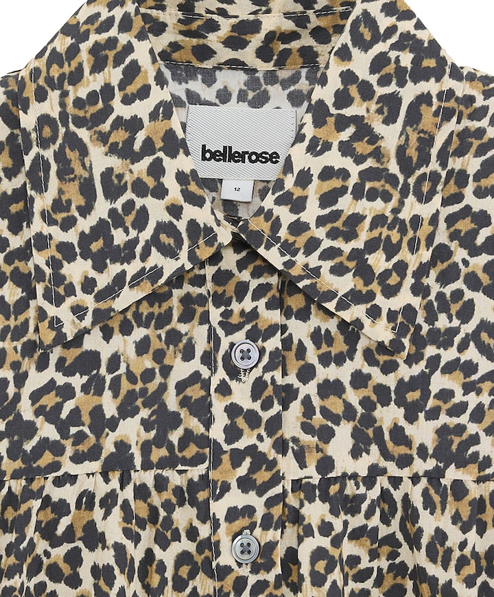 Meisjes blouse korte mouw bruin