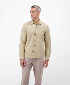 Heren overhemd lange mouw beige