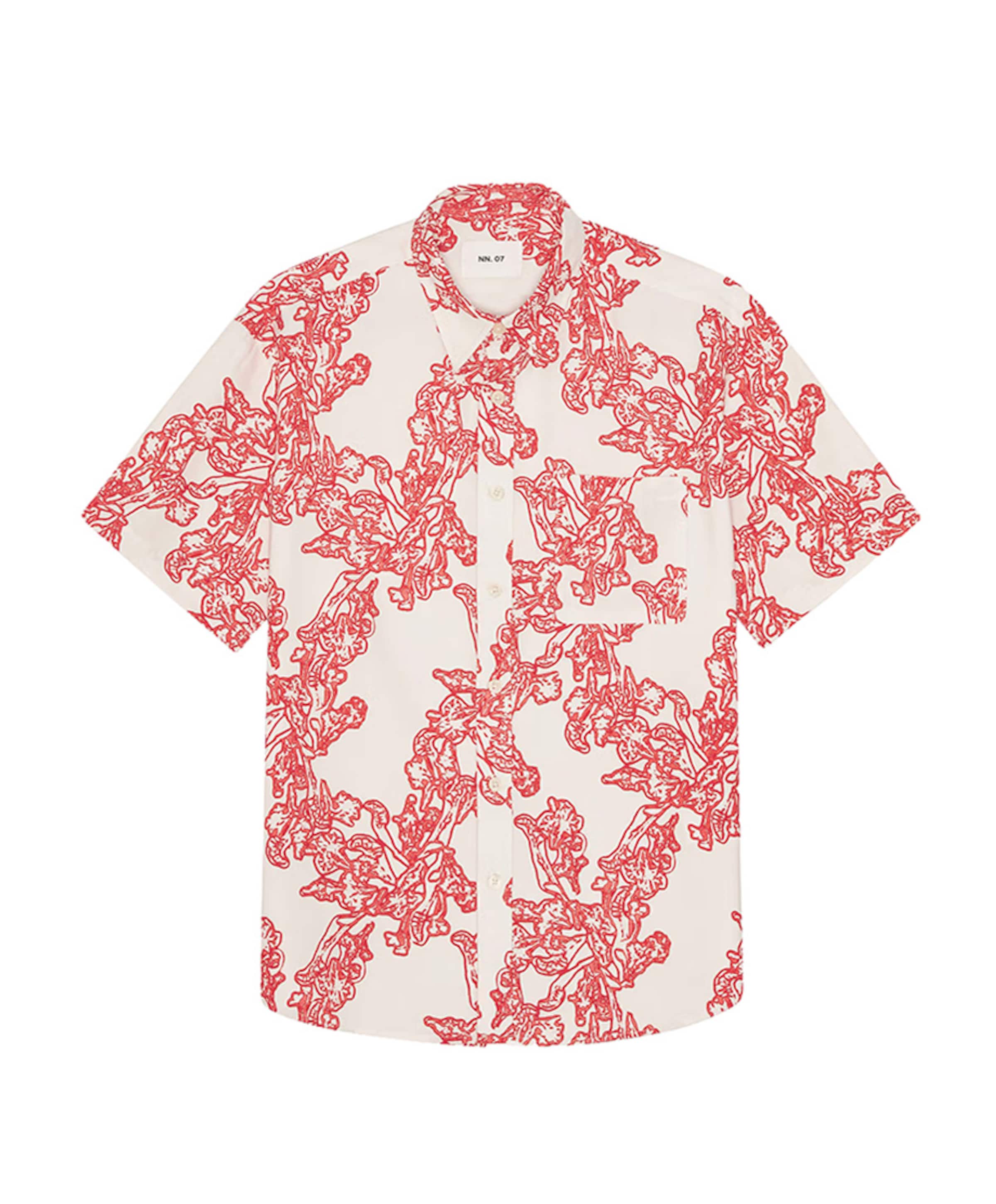 Heren overhemd korte mouw multicolor