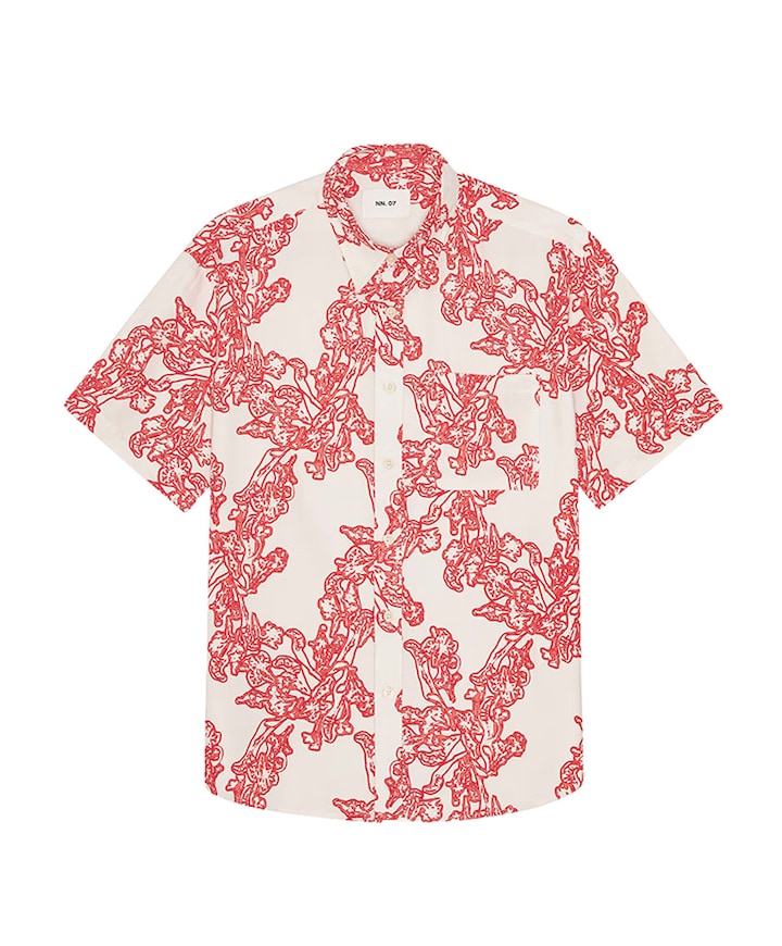 Heren overhemd korte mouw multicolor