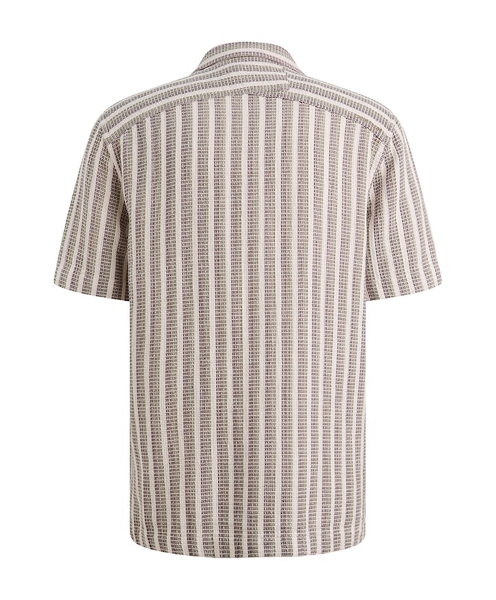 Heren overhemd korte mouw beige