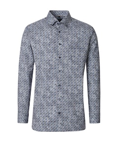 Heren overhemd lange mouw blauw