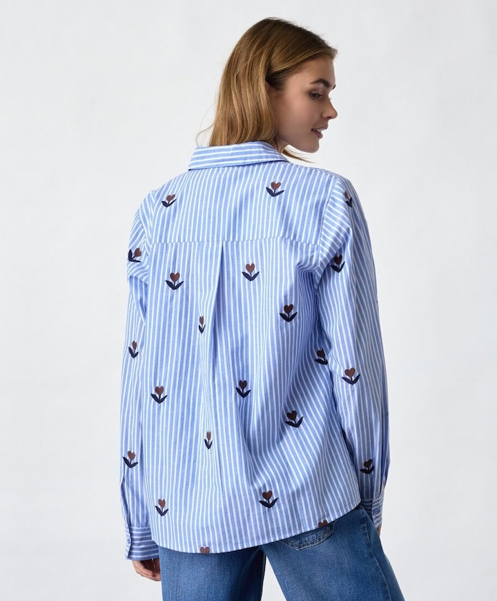 Dames blouse blauw