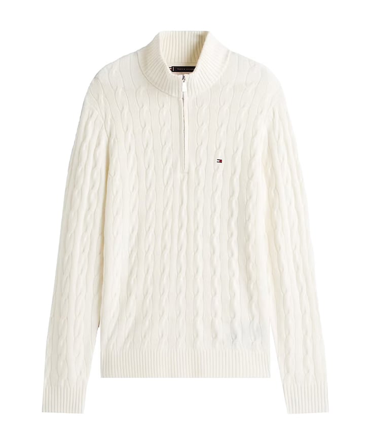 Heren trui met rits ecru