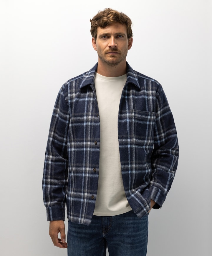 Heren overshirt blauw