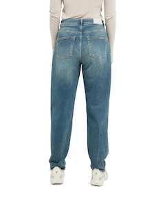 Cargobroek met laag kruis dames jeans blauw