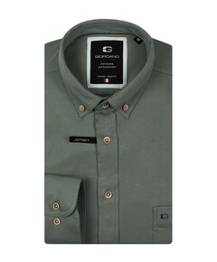 Heren overhemd lange mouw groen