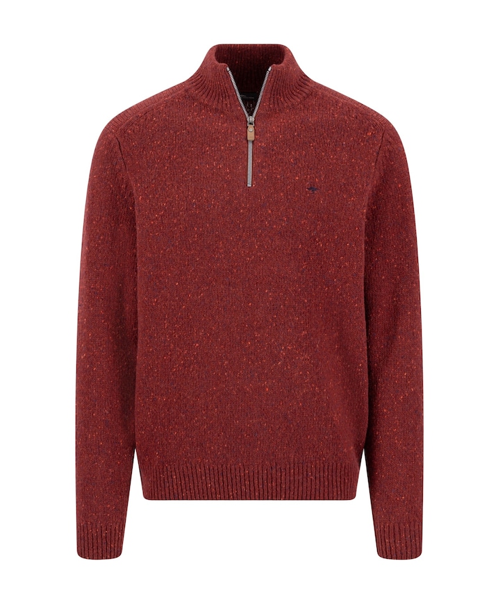 Heren trui met rits rood