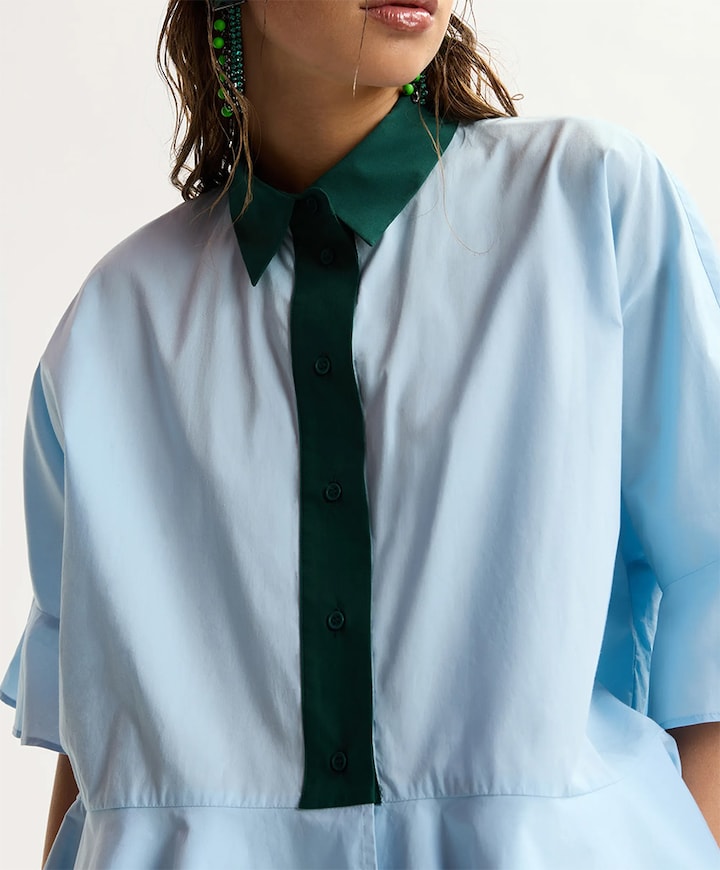 Dames blouse blauw