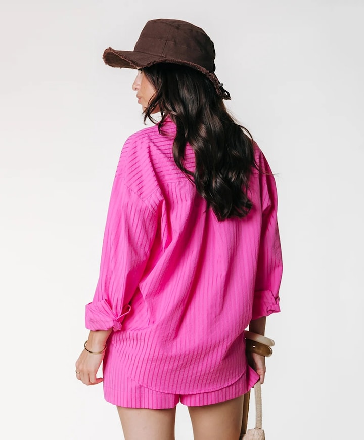 Lyn Tonal Stripe dames korte broek roze