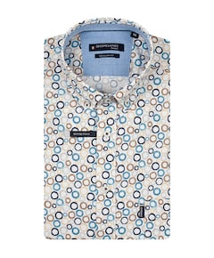 Heren overhemd korte mouw blauw