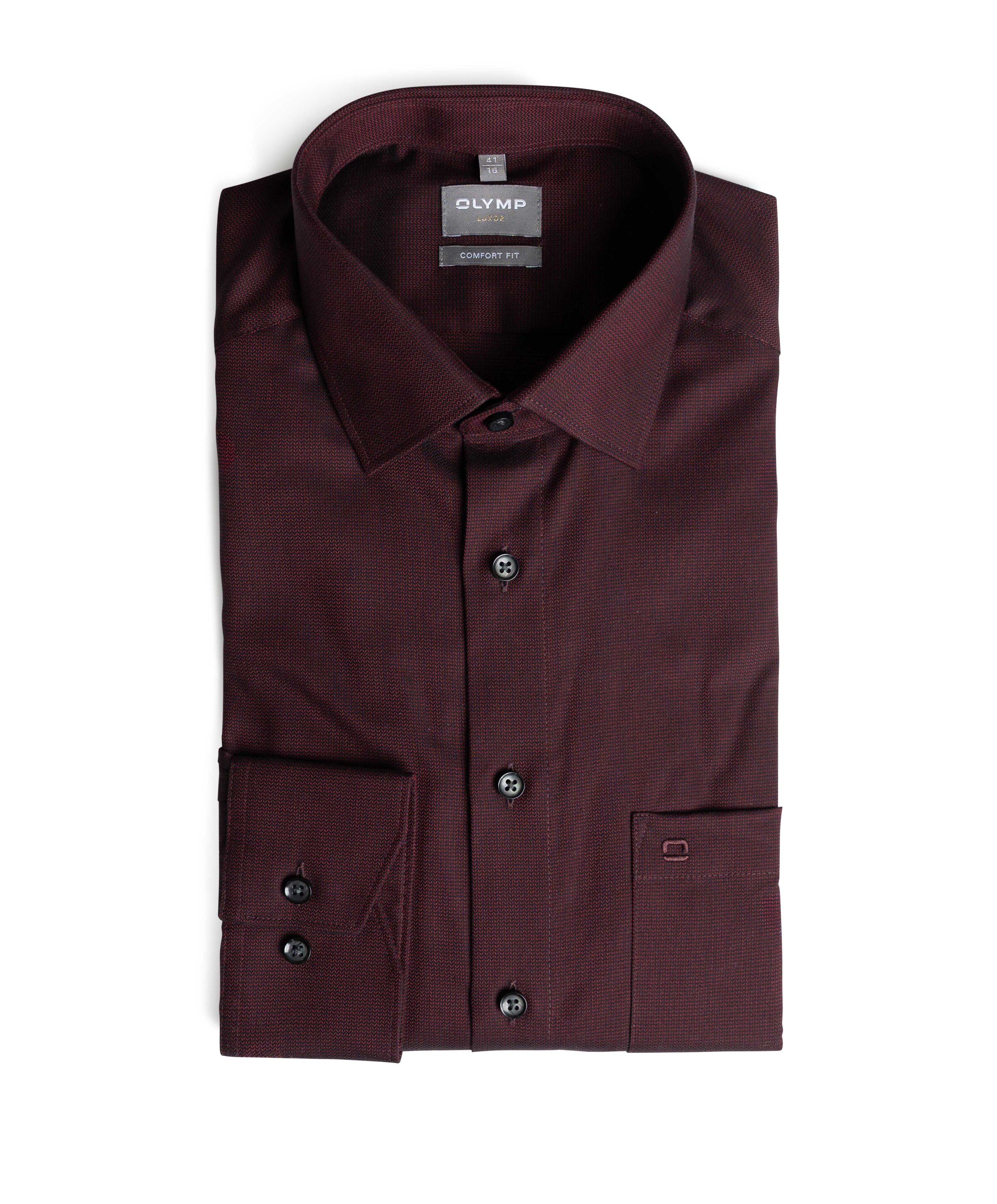 Overhemd lange mouw bordeaux