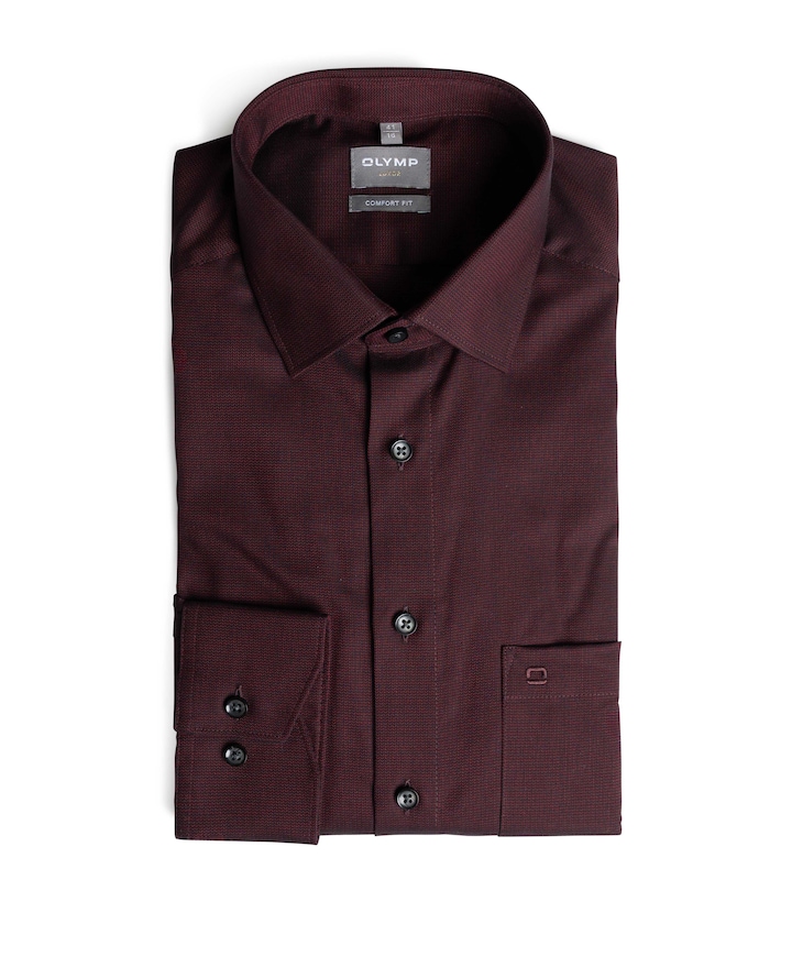 Overhemd lange mouw bordeaux
