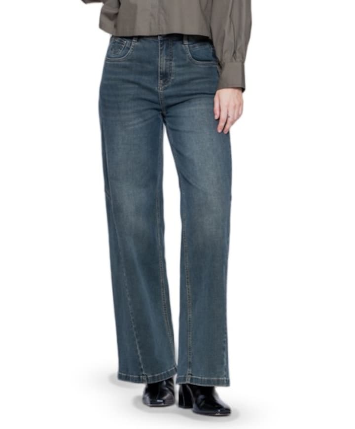 Wide dames jeans blauw