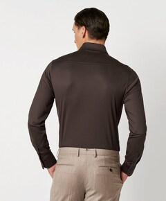 Overhemd lange mouw bruin