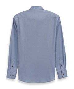 Heren overhemd lange mouw blauw