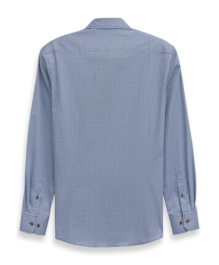 Heren overhemd lange mouw blauw