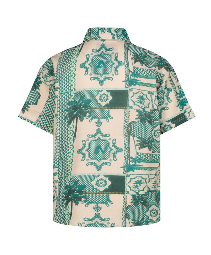 Jongens overhemd korte mouw beige