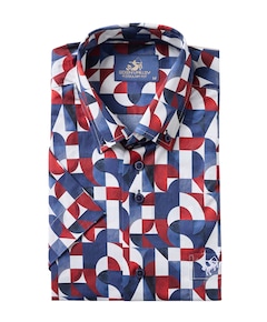 Heren overhemd korte mouw rood