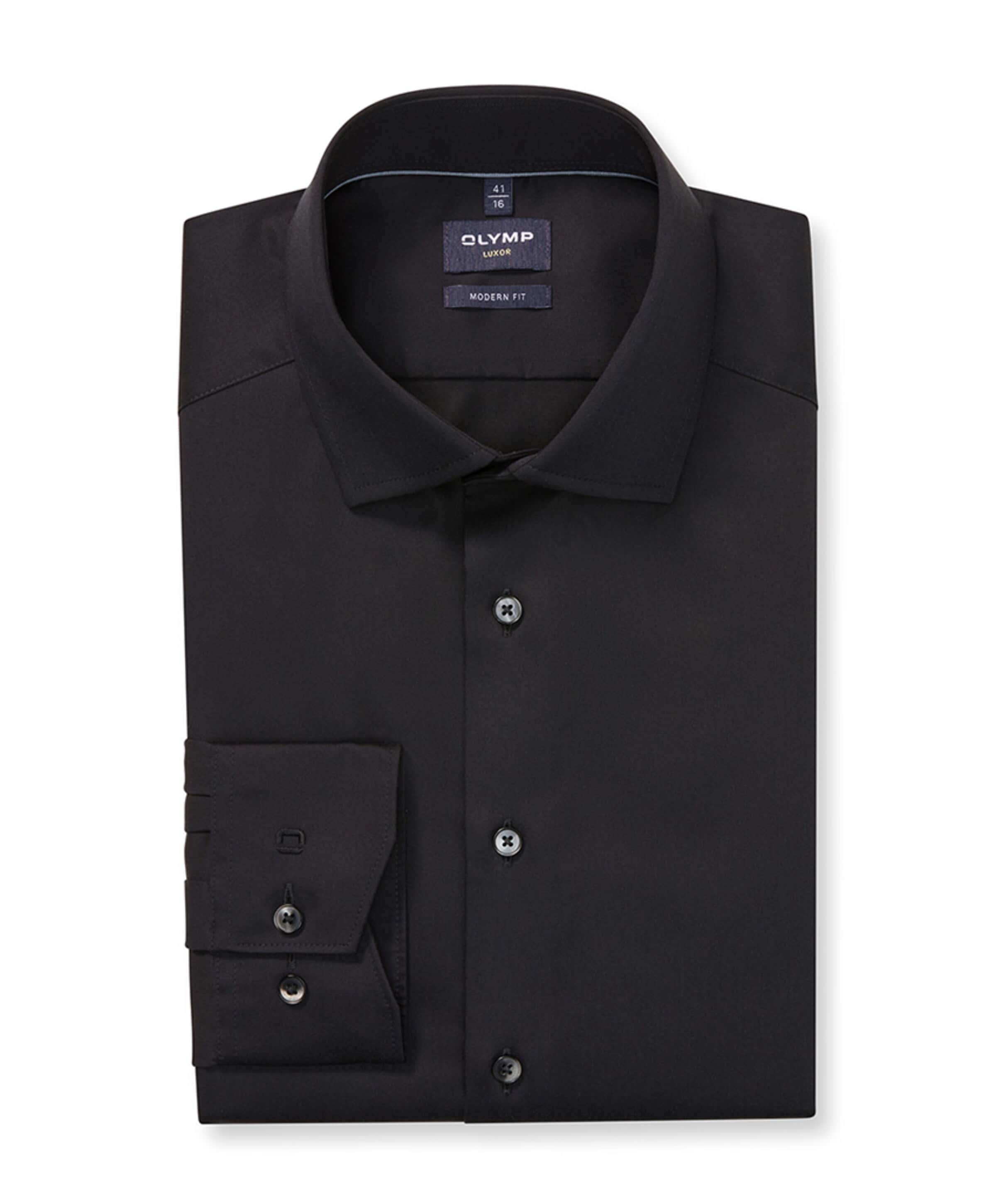 Heren overhemd lange mouw zwart