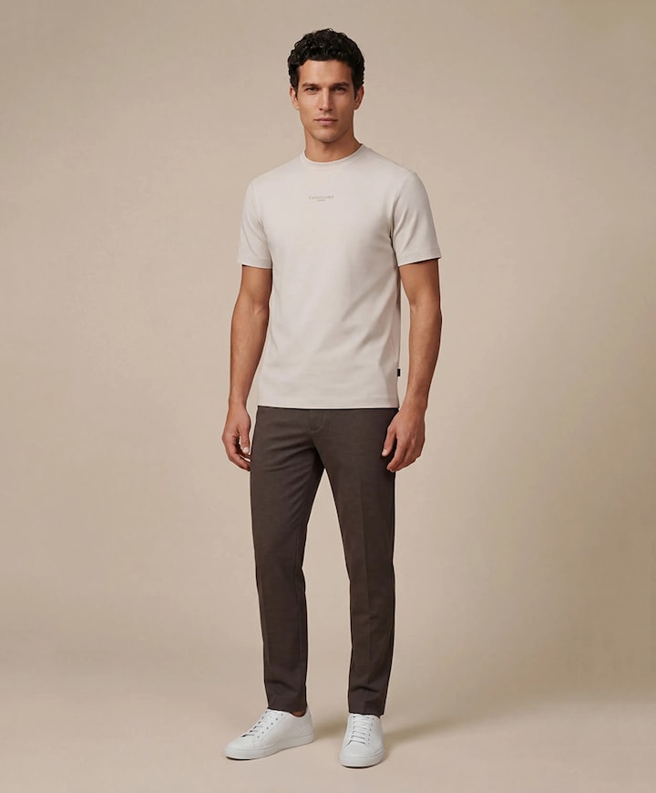 Heren T-shirt beige