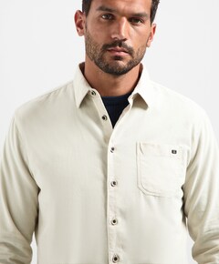 Heren overhemd lange mouw beige